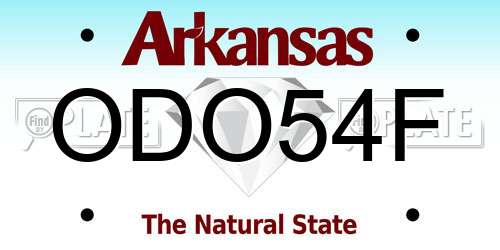ODO54F Arkansas License Plate