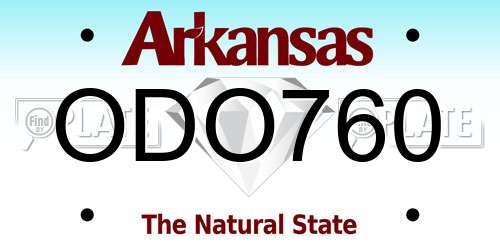 ODO760 Arkansas License Plate