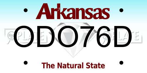 ODO76D Arkansas License Plate