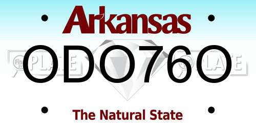 ODO76O Arkansas License Plate