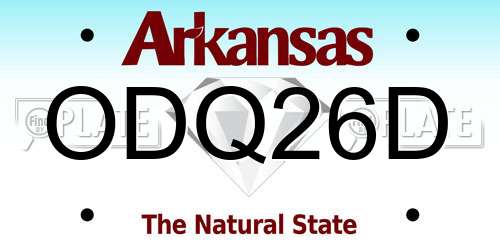 ODQ26D Arkansas License Plate