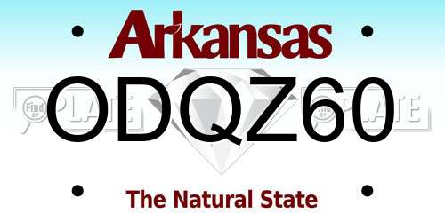 ODQZ60 Arkansas License Plate