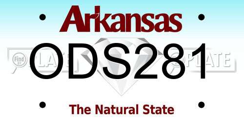 ODS281 Arkansas License Plate