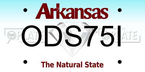 ODS75I Arkansas License Plate