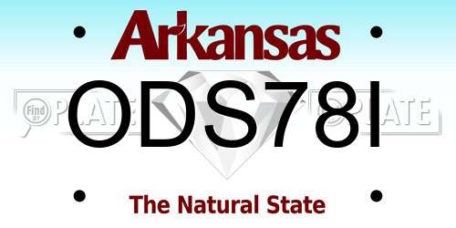 ODS78I Arkansas License Plate