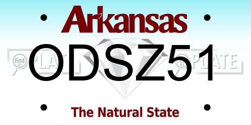 ODSZ51 Arkansas License Plate