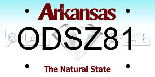 ODSZ81 Arkansas License Plate