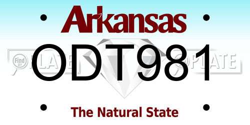 ODT981 Arkansas License Plate