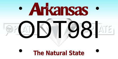 ODT98I Arkansas License Plate