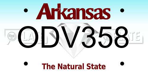 ODV358 Arkansas License Plate
