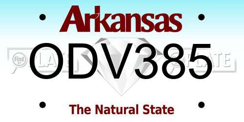 ODV385 Arkansas License Plate