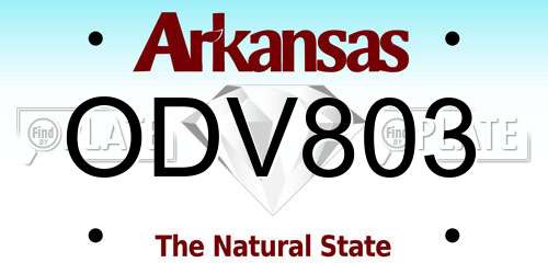 ODV803 Arkansas License Plate