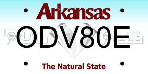 ODV80E Arkansas License Plate
