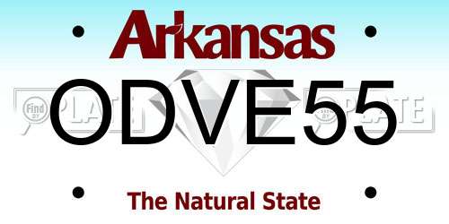 ODVE55 Arkansas License Plate