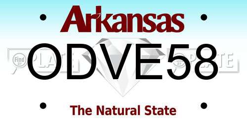 ODVE58 Arkansas License Plate