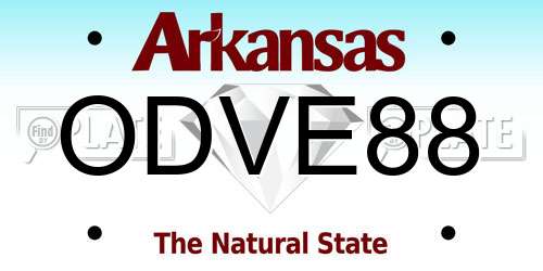 ODVE88 Arkansas License Plate