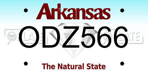ODZ566 Arkansas License Plate