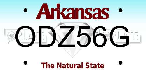 ODZ56G Arkansas License Plate