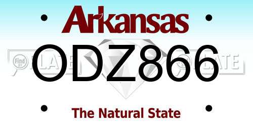 ODZ866 Arkansas License Plate