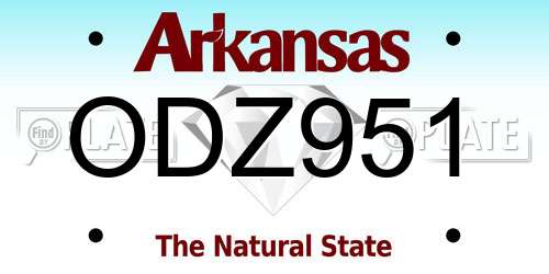 ODZ951 Arkansas License Plate