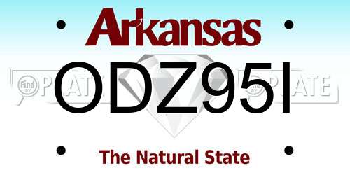 ODZ95I Arkansas License Plate