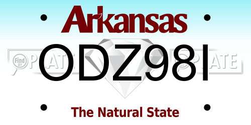 ODZ98I Arkansas License Plate