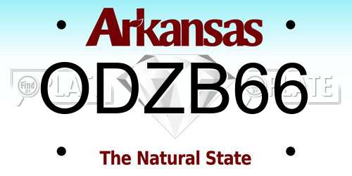 ODZB66 Arkansas License Plate