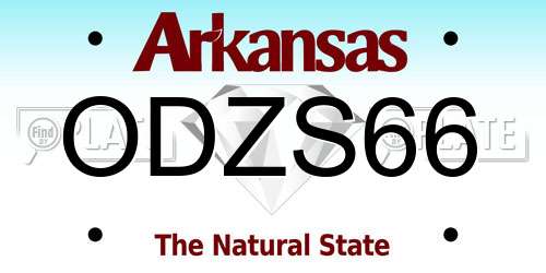 ODZS66 Arkansas License Plate