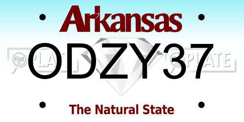 ODZY37 Arkansas License Plate