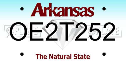 OE2T252 Arkansas License Plate