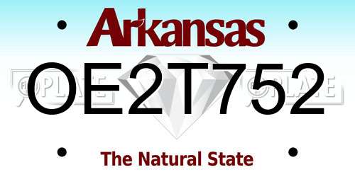 OE2T752 Arkansas License Plate
