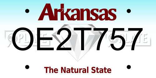 OE2T757 Arkansas License Plate