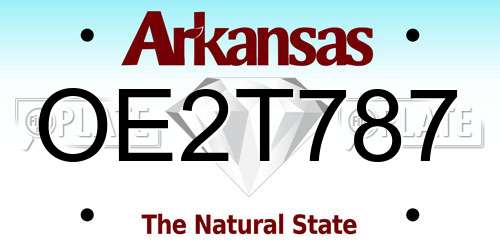 OE2T787 Arkansas License Plate
