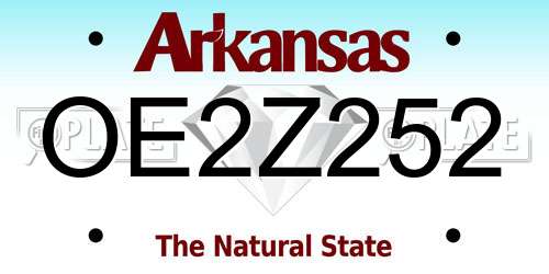 OE2Z252 Arkansas License Plate