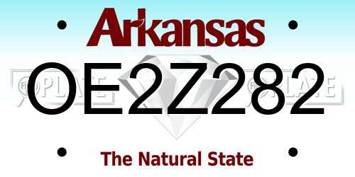 OE2Z282 Arkansas License Plate