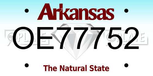 OE77752 Arkansas License Plate