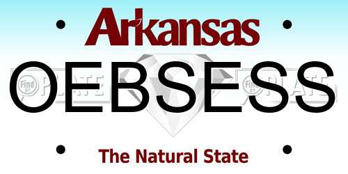 OEBSESS Arkansas License Plate