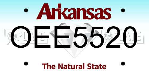 OEE5520 Arkansas License Plate