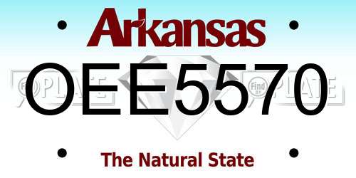OEE5570 Arkansas License Plate