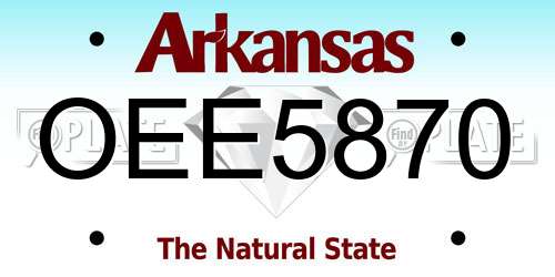 OEE5870 Arkansas License Plate