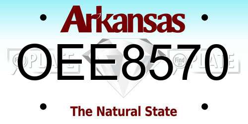 OEE8570 Arkansas License Plate
