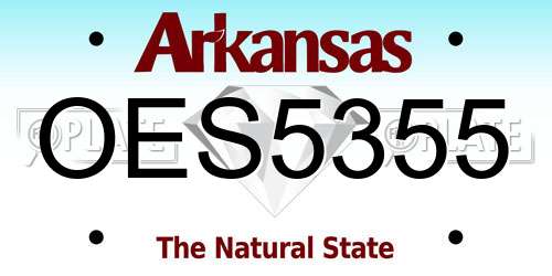 OES5355 Arkansas License Plate
