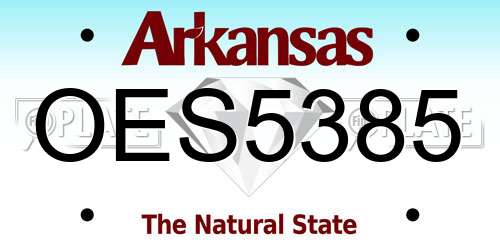 OES5385 Arkansas License Plate