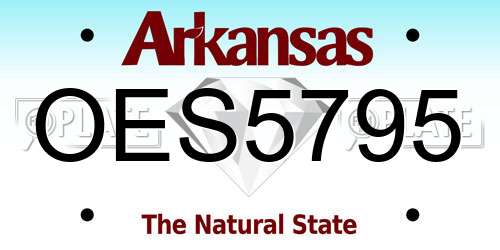 OES5795 Arkansas License Plate