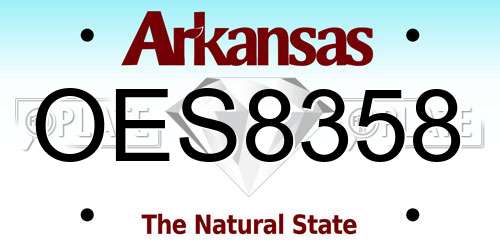 OES8358 Arkansas License Plate