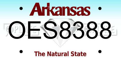 OES8388 Arkansas License Plate