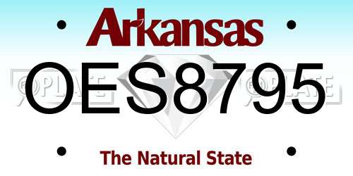 OES8795 Arkansas License Plate