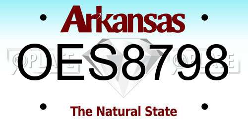 OES8798 Arkansas License Plate