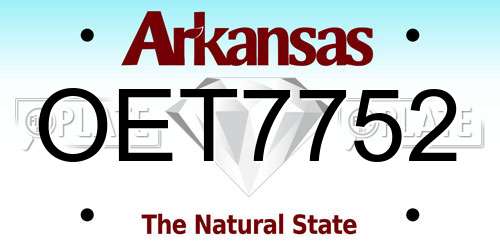 OET7752 Arkansas License Plate