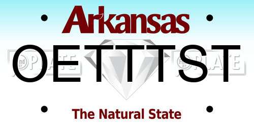 OETTTST Arkansas License Plate